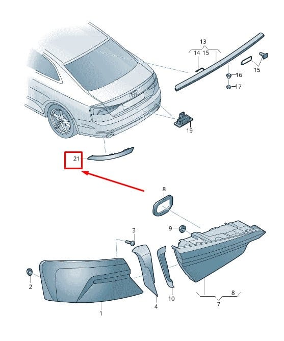 AUDI A5 SOL ARKA TAMPON REFLEKTÖR