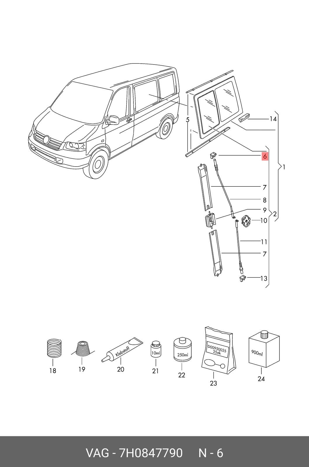 VW T5 SÜRGÜLÜ CAM MANDALI